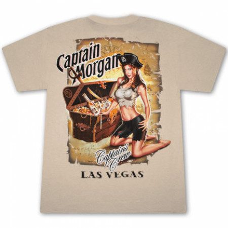Captain Morgan Las Vegas Girl Tan Graphic T Shirt